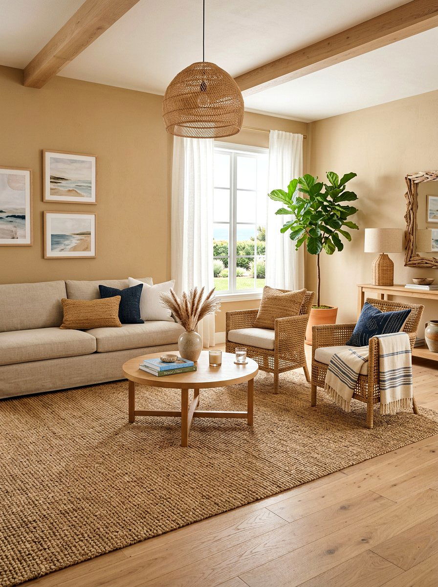 Woven Jute Furniture - 30 toasted beige living room ideas