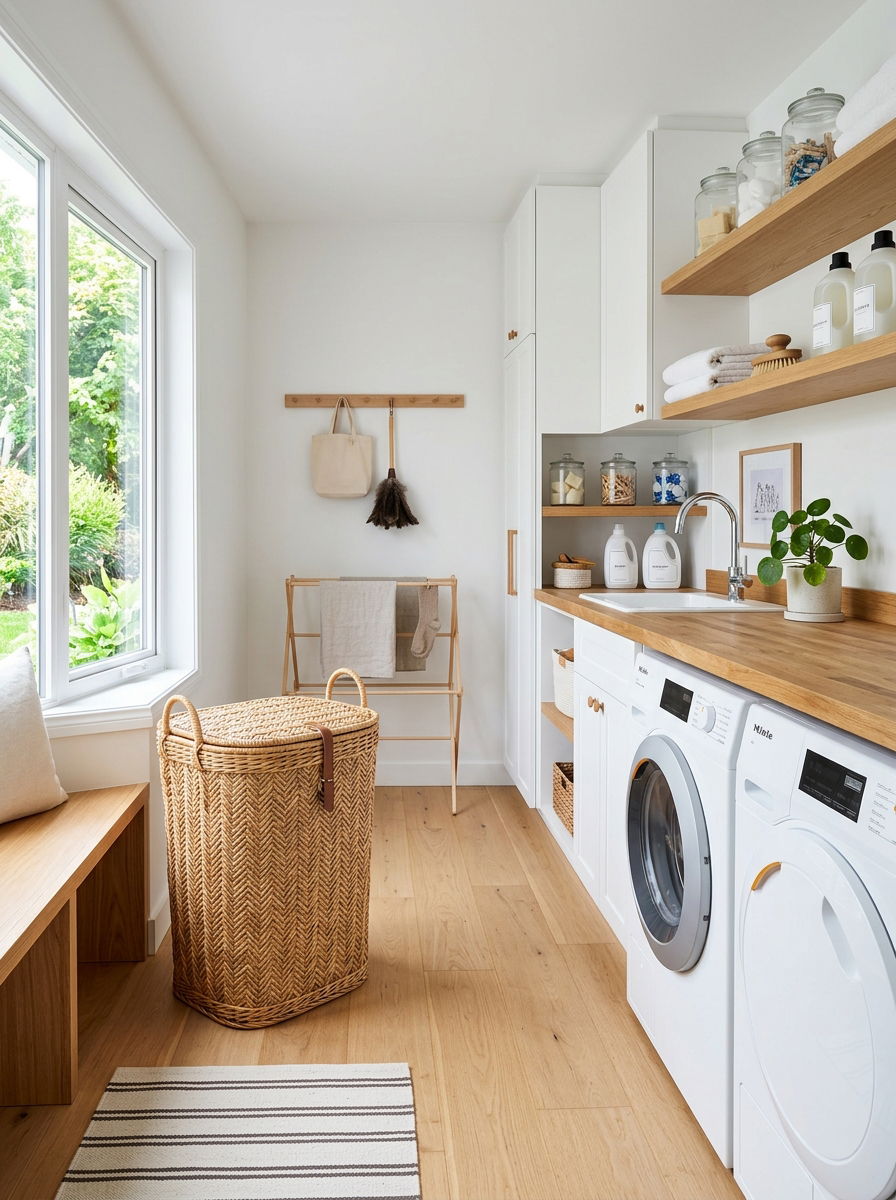 Woven Laundry Hamper - 30 woven basket decor ideas