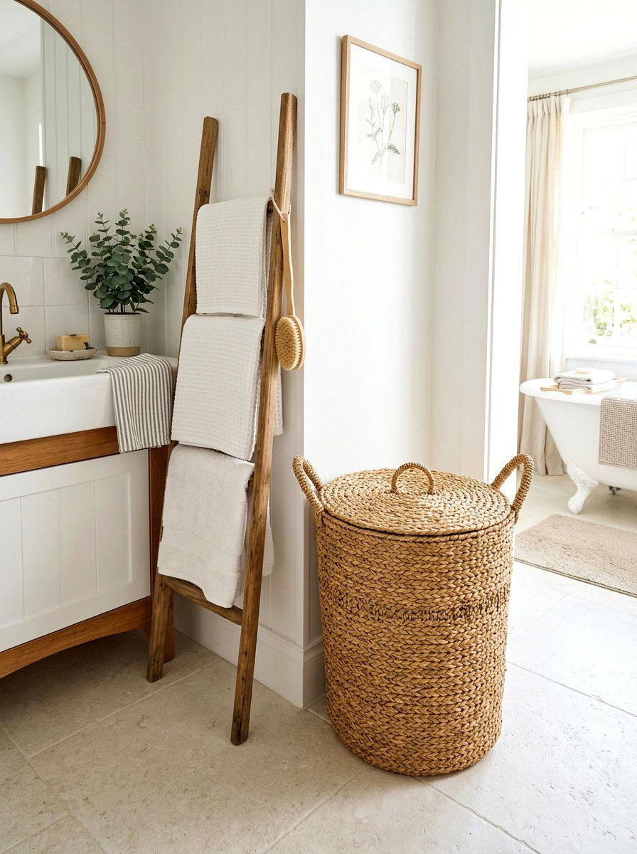 Woven Laundry Hamper - 30 TikTok bathroom decor ideas