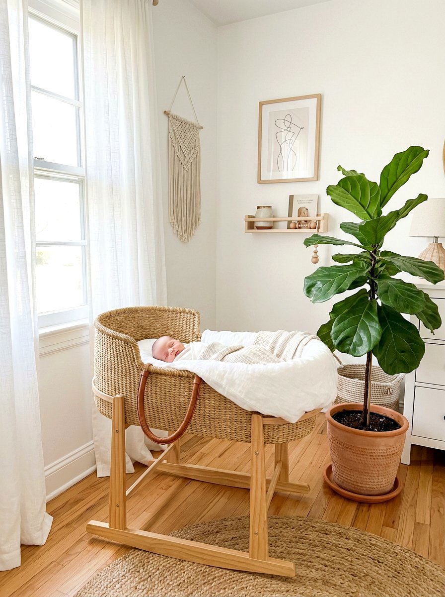 Woven Moses Basket - 30 gender neutral heirloom nursery ideas