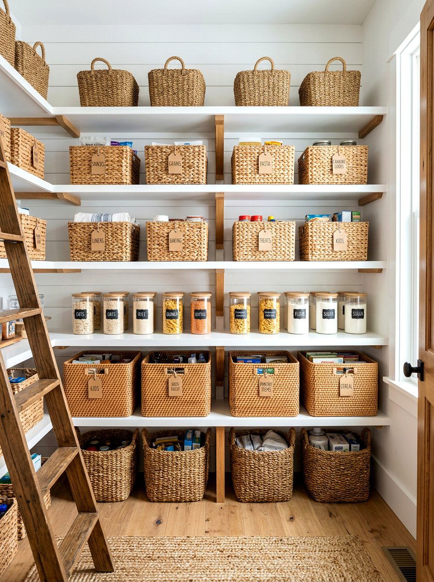 Woven Pantry Baskets - 30 Nancy Meyers pantry ideas