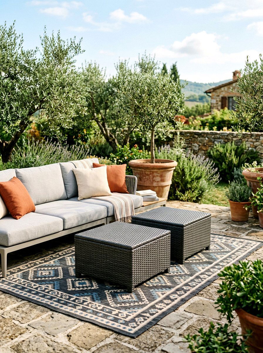 Woven Patio Ottoman - 30 modern outdoor furniture ideas