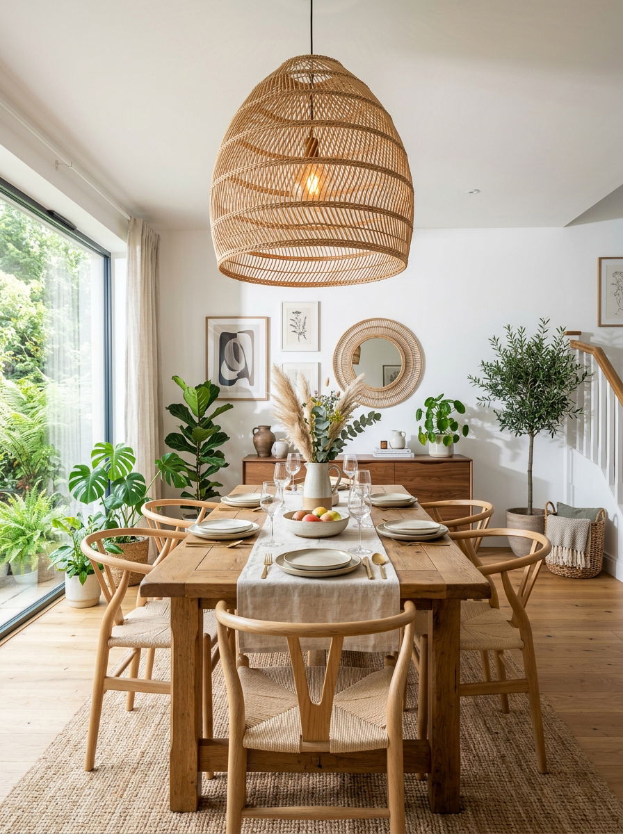 Woven Pendant Light Shade - 30 woven basket decor ideas