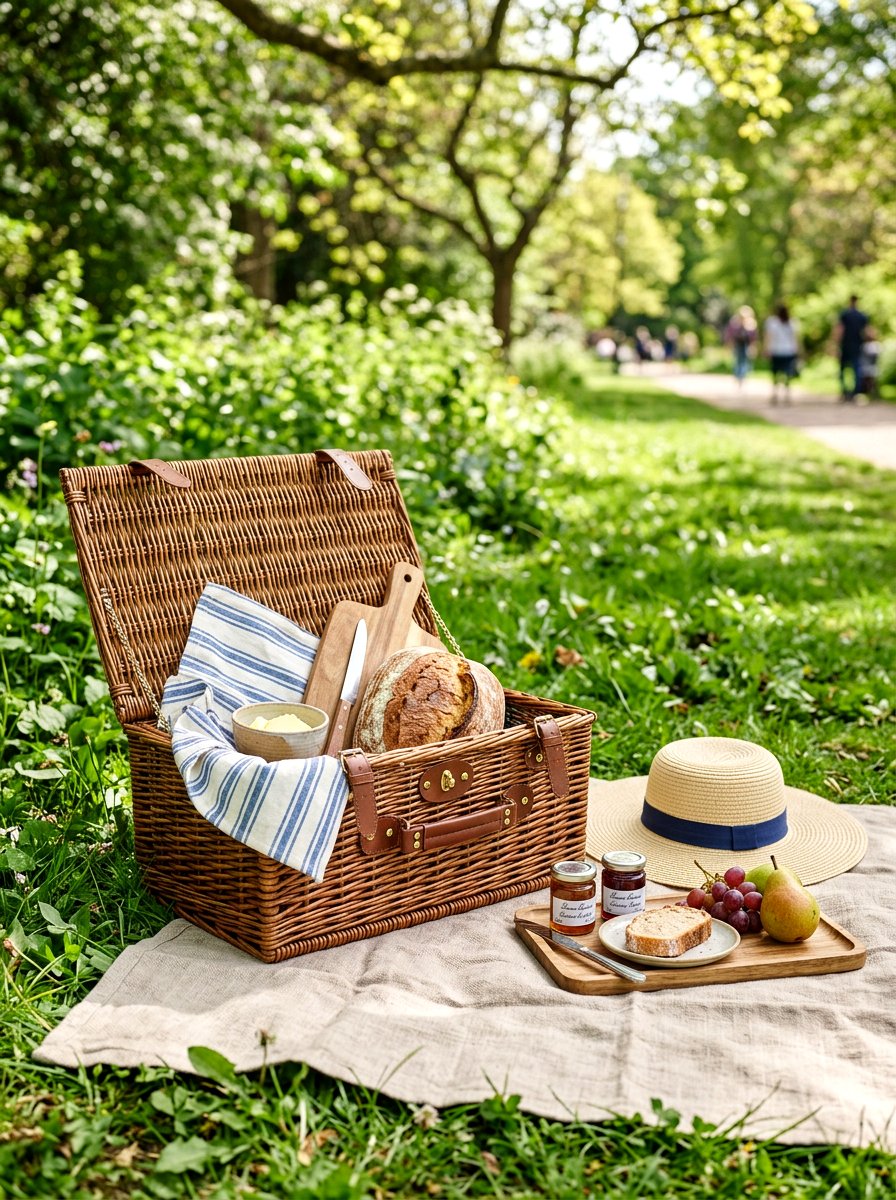 Woven Picnic Basket - 30 picnic party decor ideas