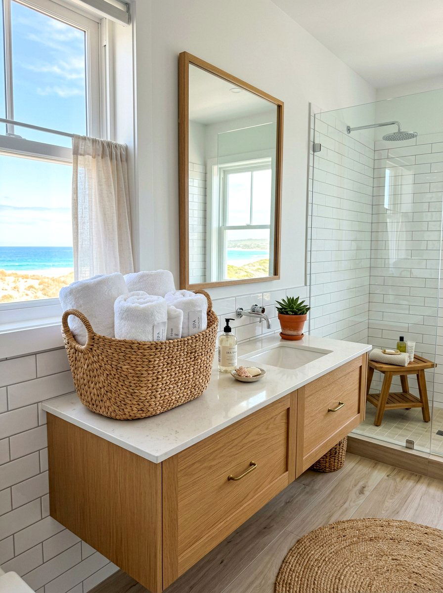 Woven Rattan Basket - 30 sensory bathroom ideas