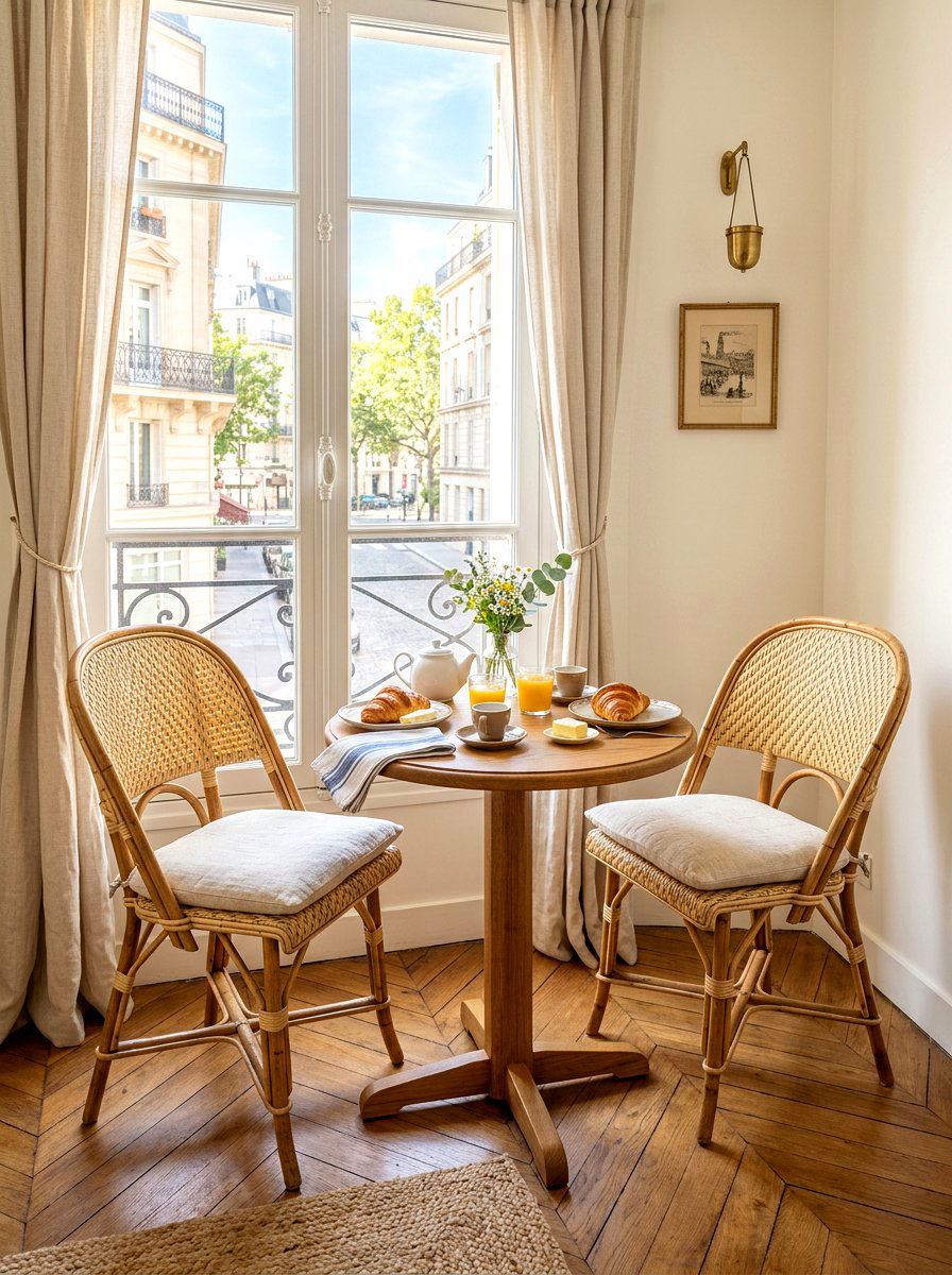 Woven Rattan Bistro Chair - 30 tomato girl summer kitchen ideas