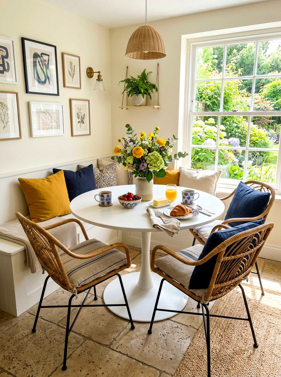 Woven Rattan Bistro Seating - 30 French country dining room decor ideas