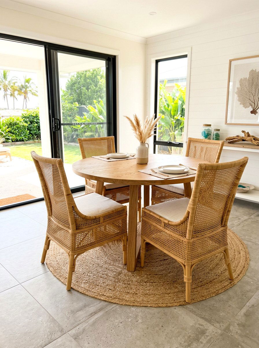 Woven Rattan Chairs - 30 rustic dining room ideas