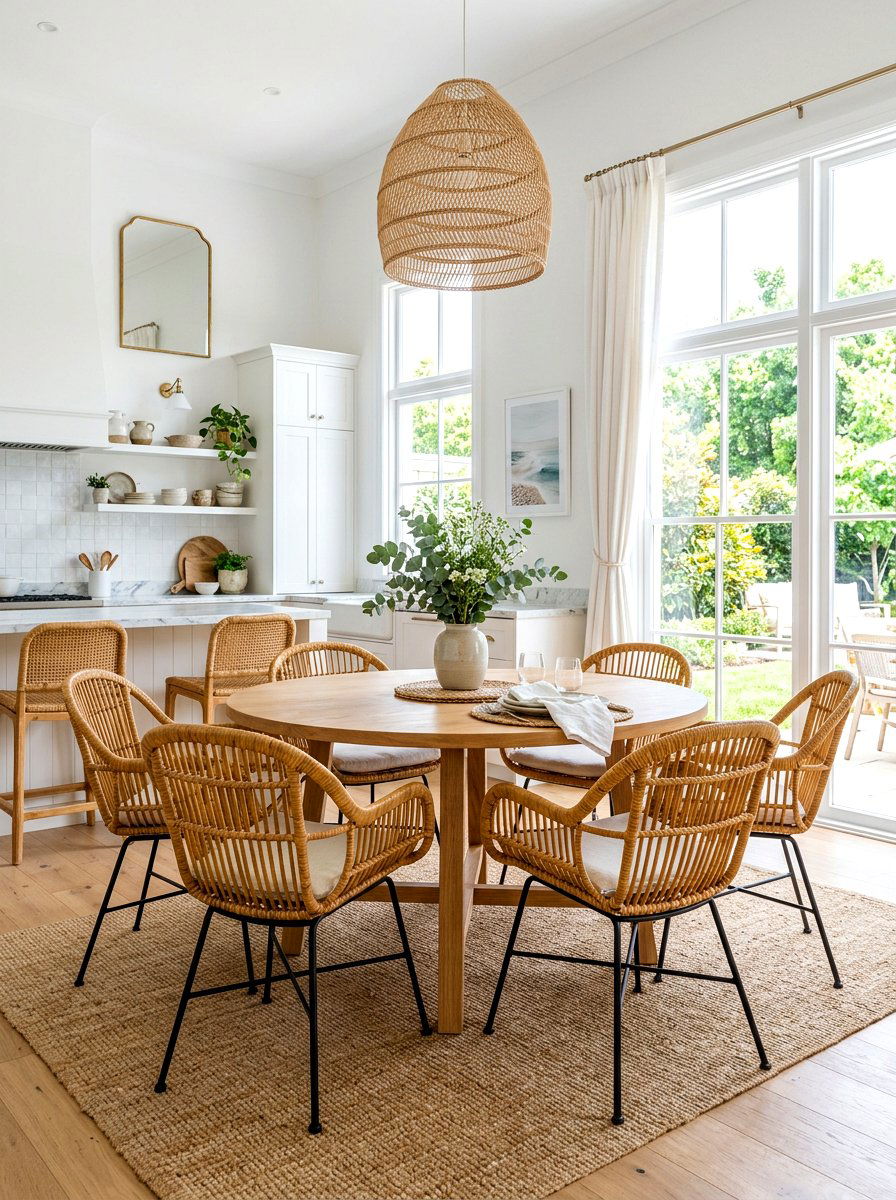 Woven Rattan Chairs - 30 coffeehouse kitchen decor ideas