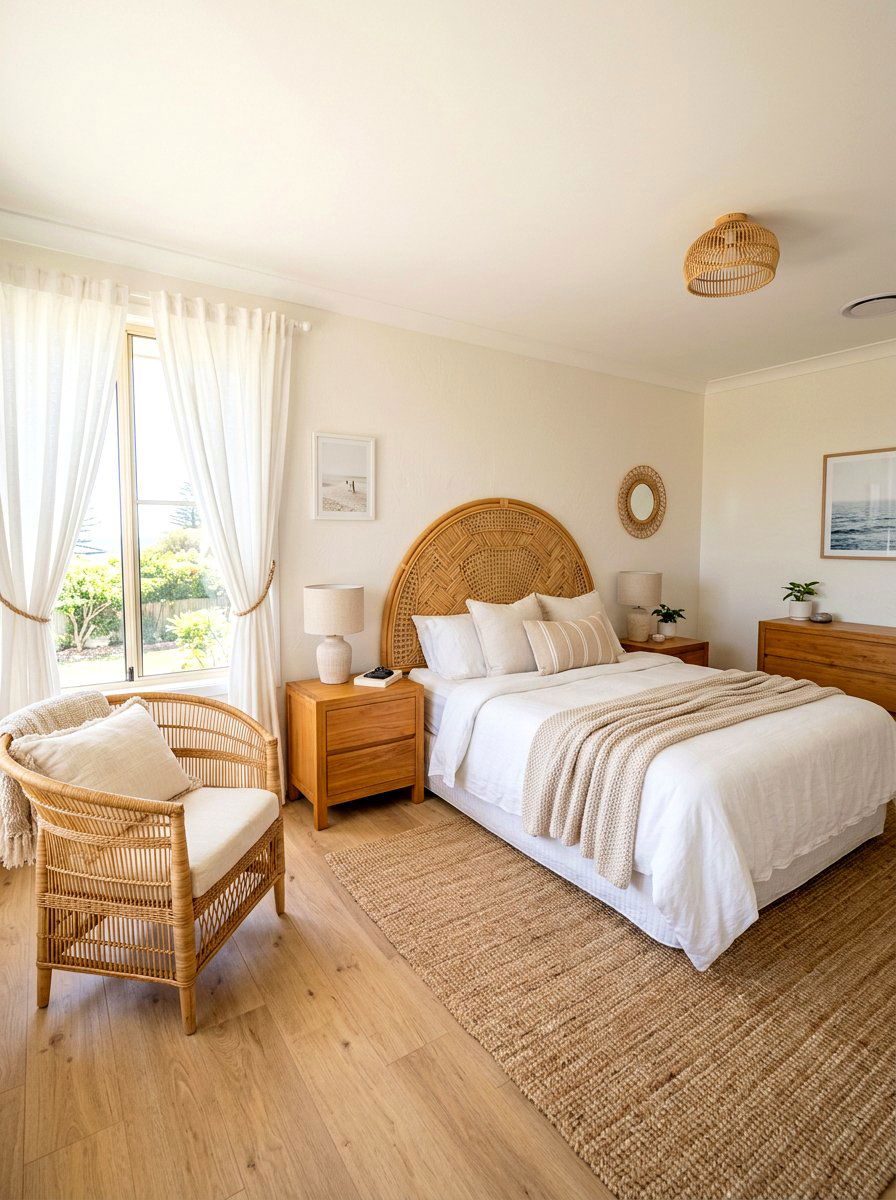 Woven Rattan Decor - 30 sanctuary bedroom ideas