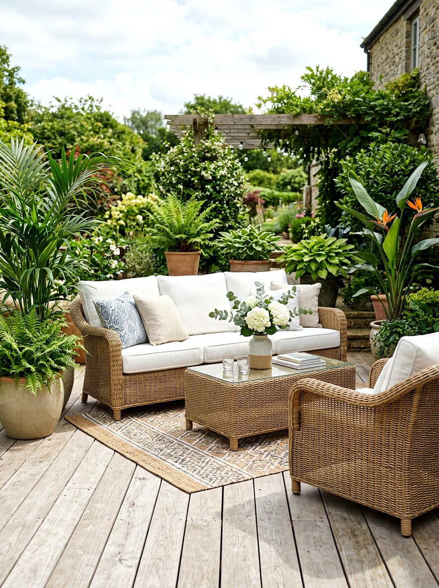 Woven Rattan Furniture - 30 sunset inspired patio ideas