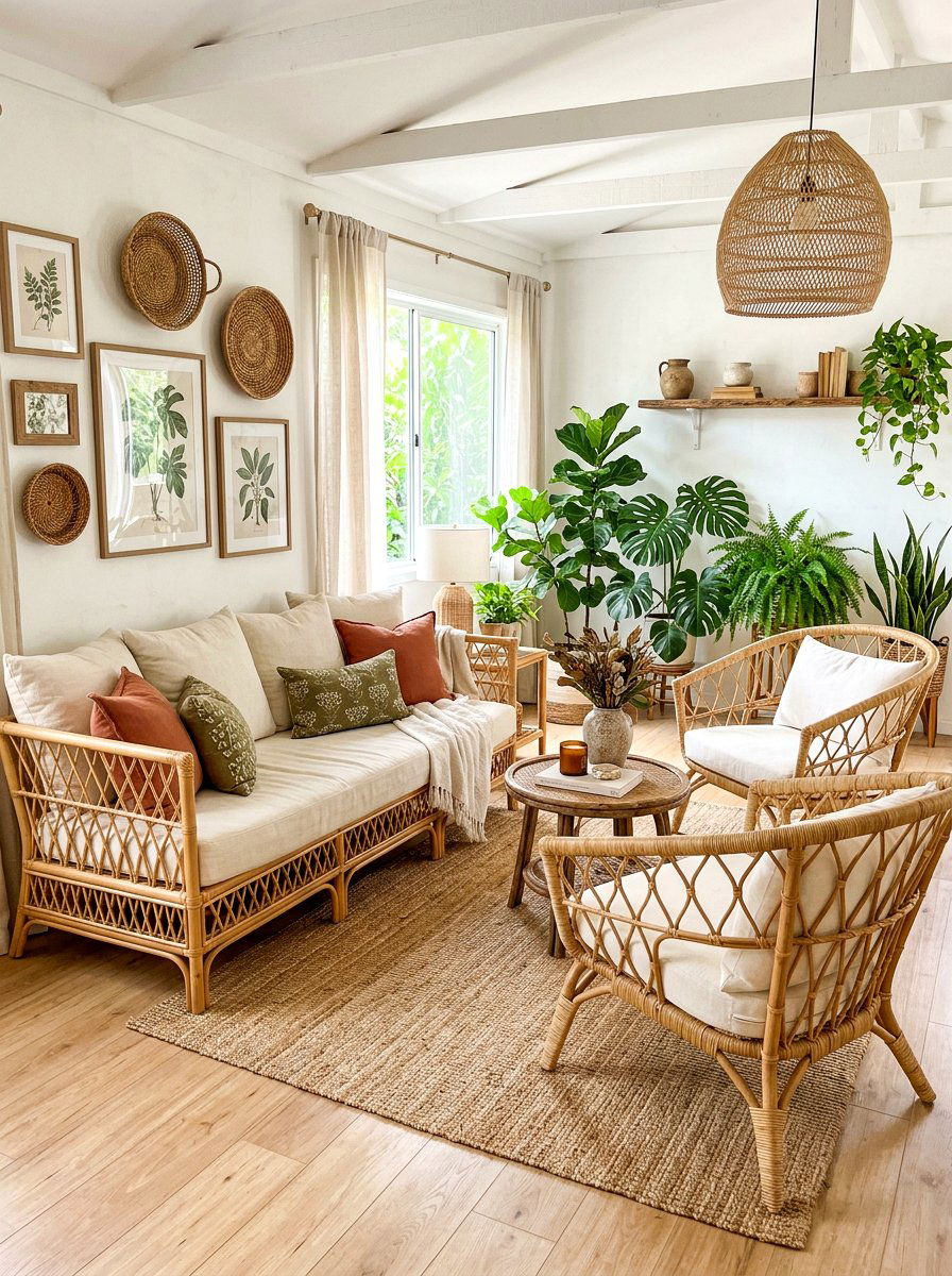 Woven Rattan Furniture - 30 analog living room ideas