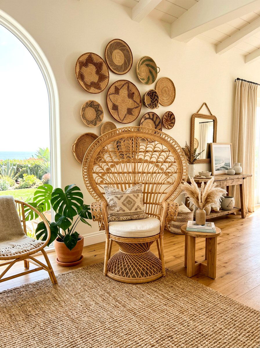 Woven Rattan Furniture - 30 styled corner for photos ideas