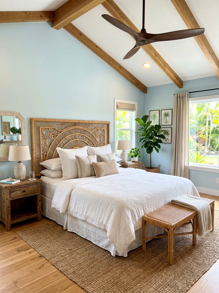 Woven Rattan Headboard King - 30 elevated bed styling bedroom ideas