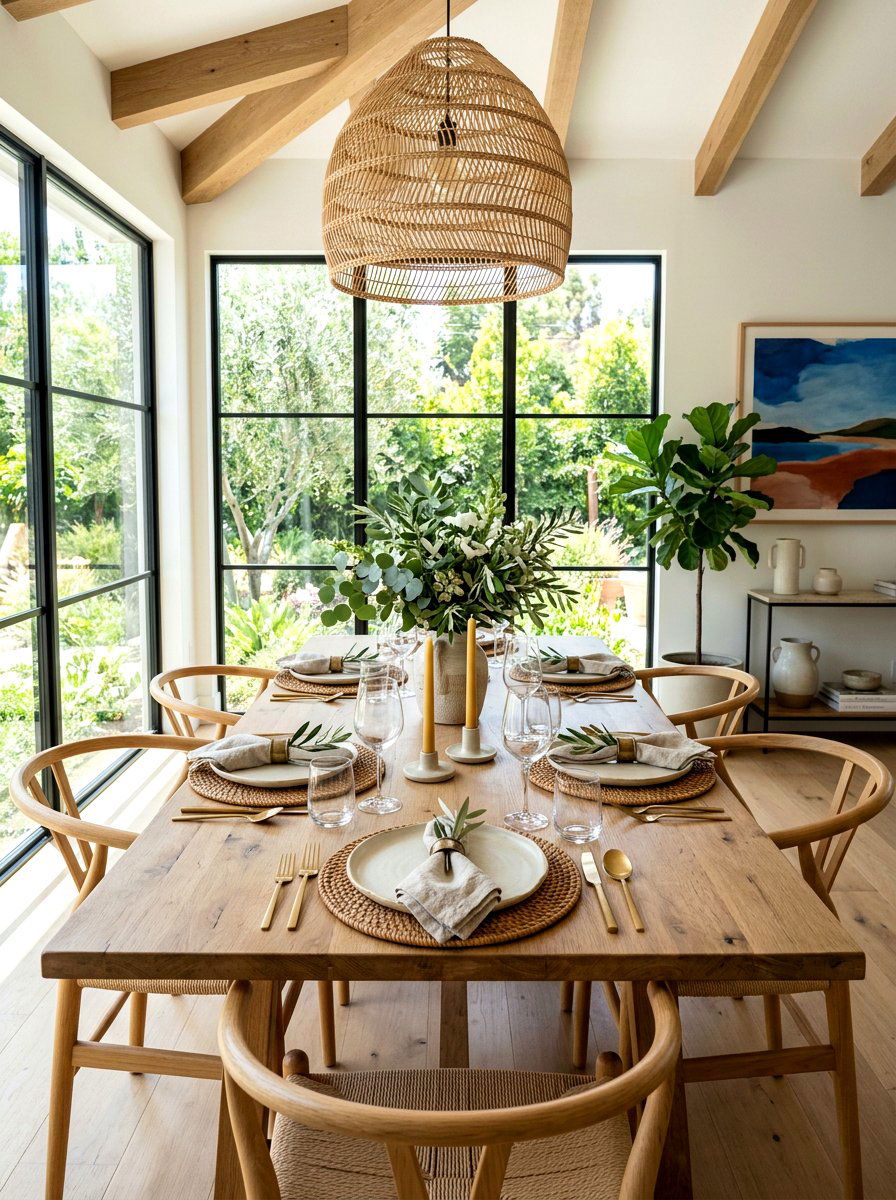 Woven Rattan Placemats - 30 fall harvest table ideas