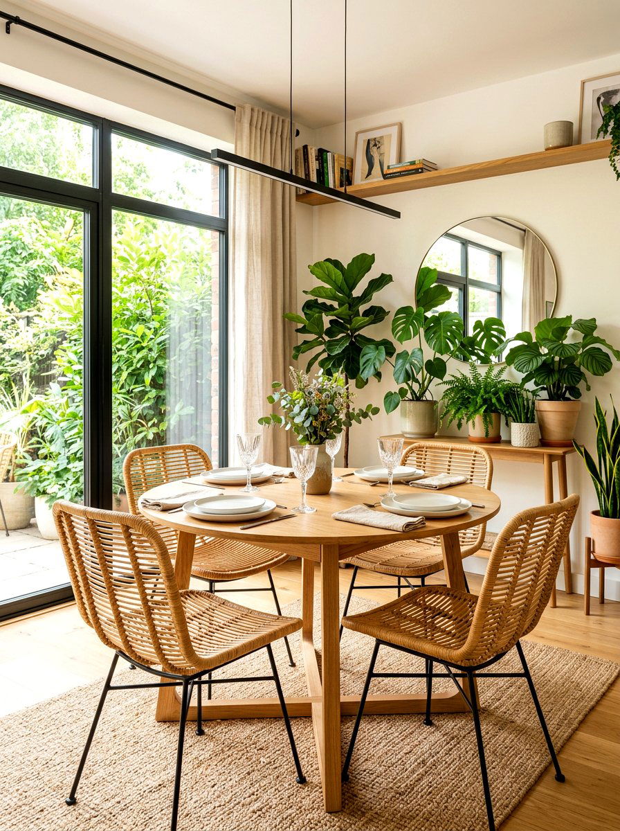 Woven Rattan Seating - 30 bistro dining room ideas