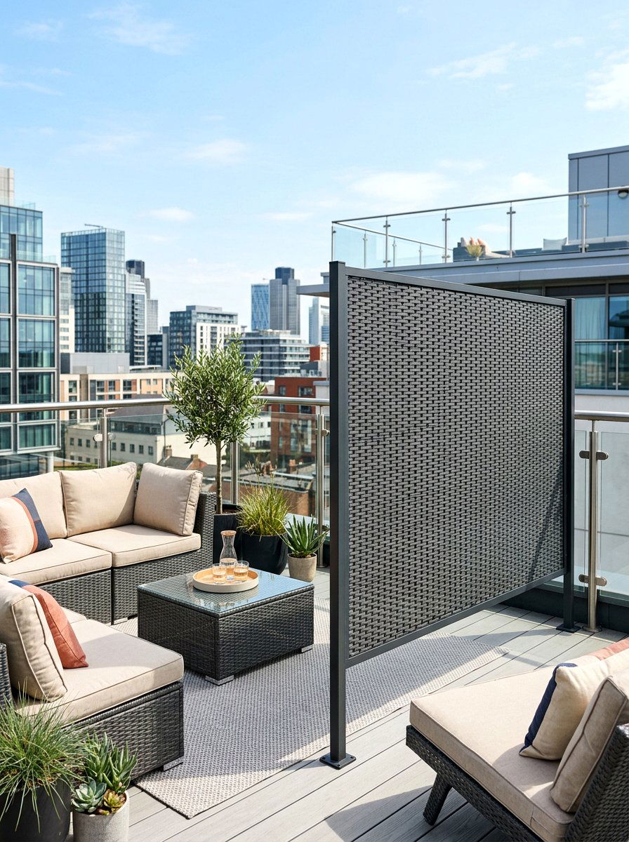 Woven Resin Screen - 30 rooftop privacy screen ideas