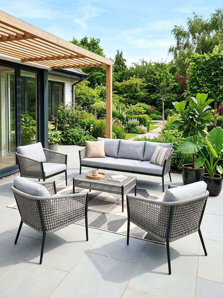 Woven Rope Furniture - 30 compact patio furniture ideas