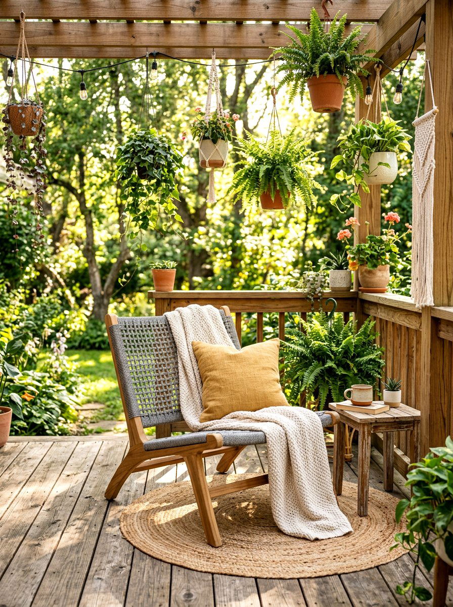 Woven Rope Sling Chair - 30 sling chair patio ideas