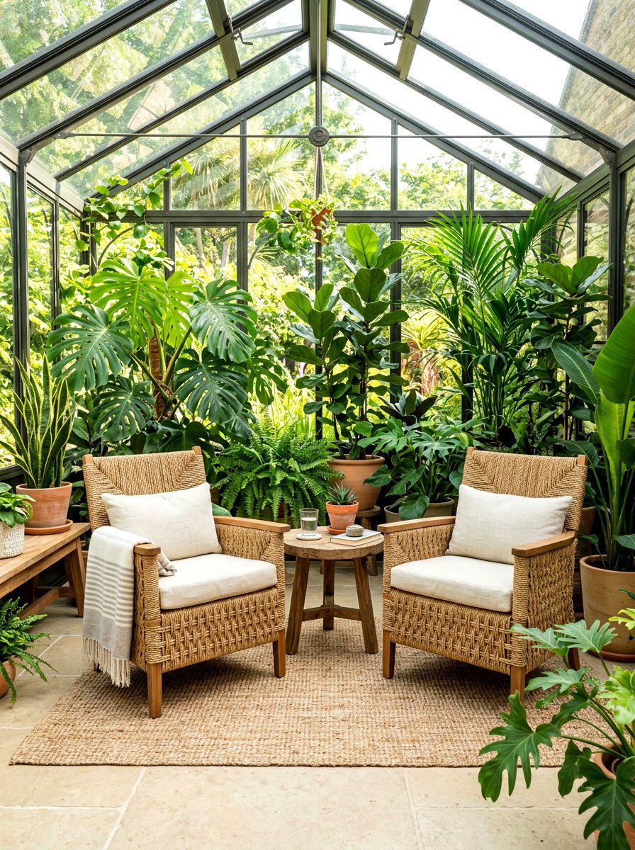 Woven Seagrass Chairs - 30 sunroom seating ideas