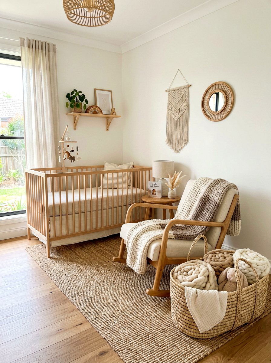 Woven Seagrass Nursery Basket - 30 nursery storage basket ideas