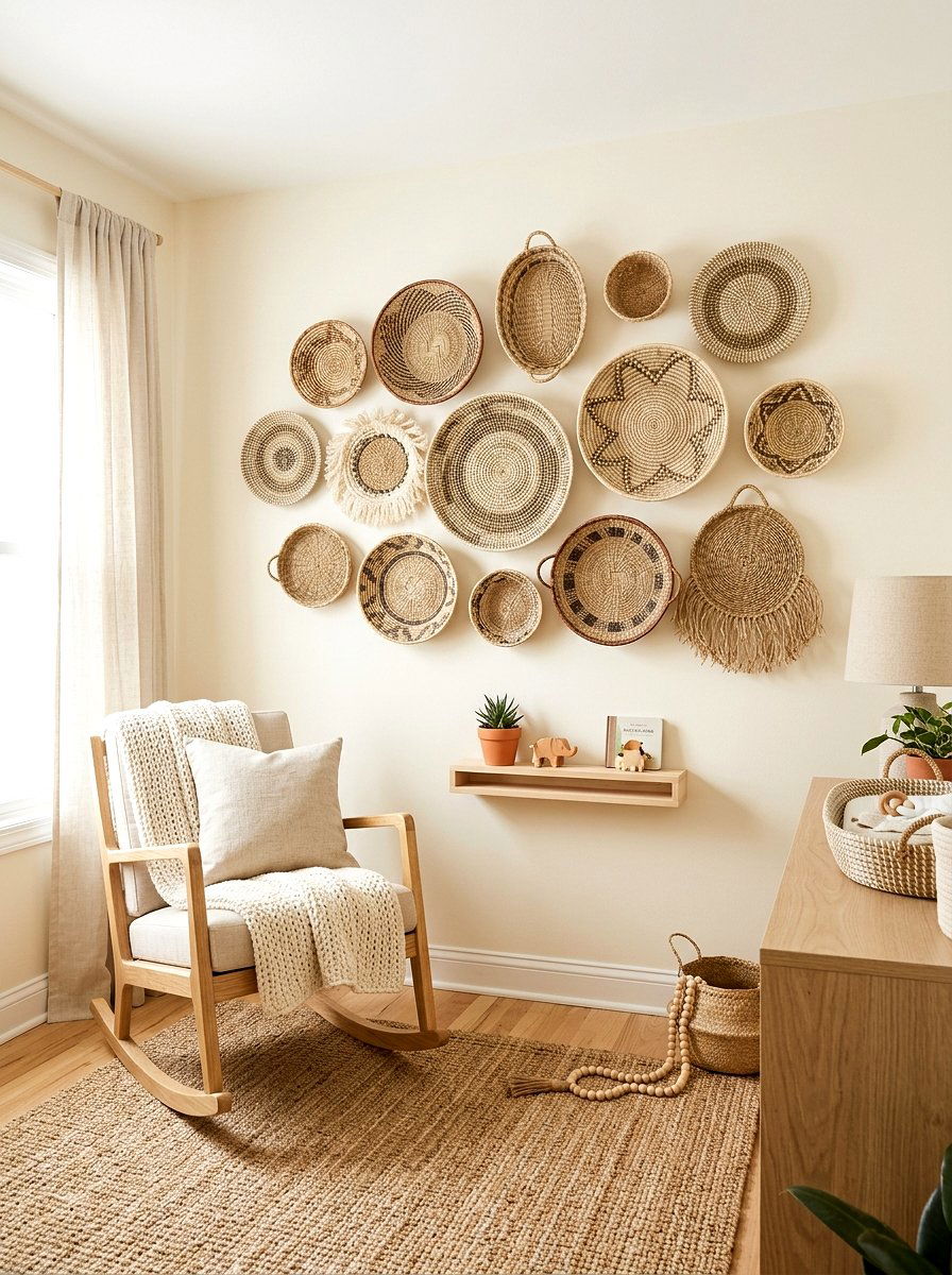 Woven Seagrass Wall Basket - 30 nursery wall decor ideas