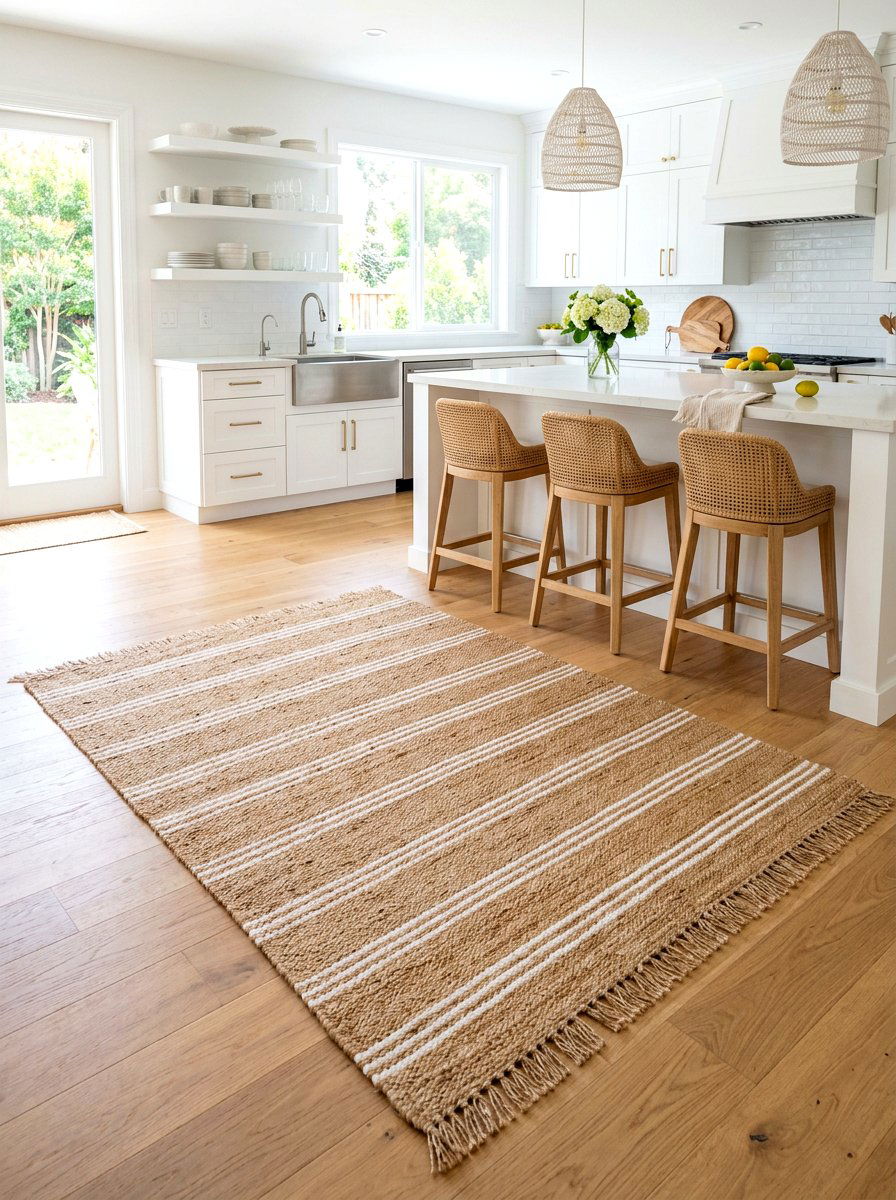 Woven Spring Rug - 30 spring kitchen decor ideas