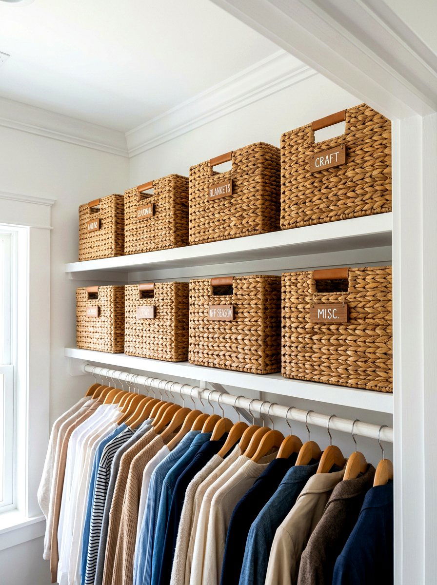 Woven Storage Basket - 30 micro closet organization ideas