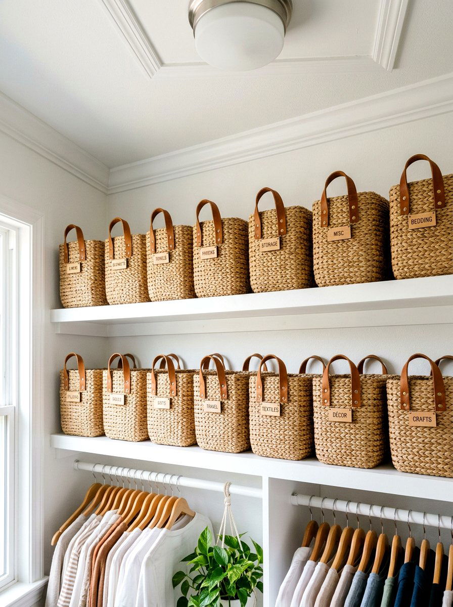 Woven Storage Basket - 30 closet organization ideas