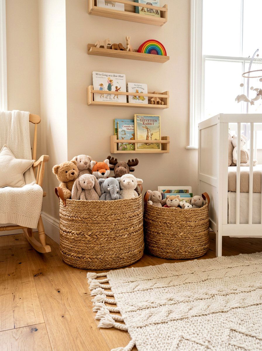 Woven Storage Baskets - 30 nursery storage ideas