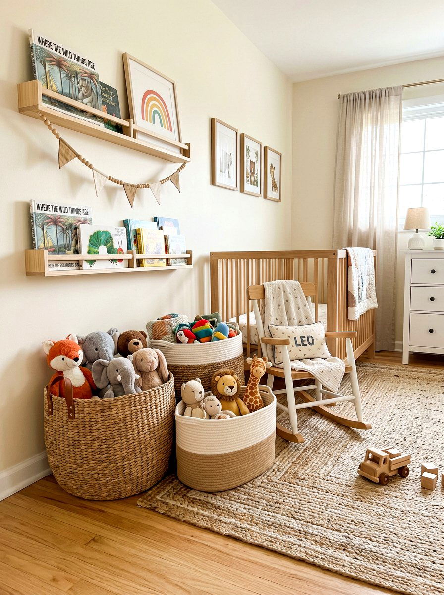 Woven Storage Baskets - 30 toddler bedroom storage ideas