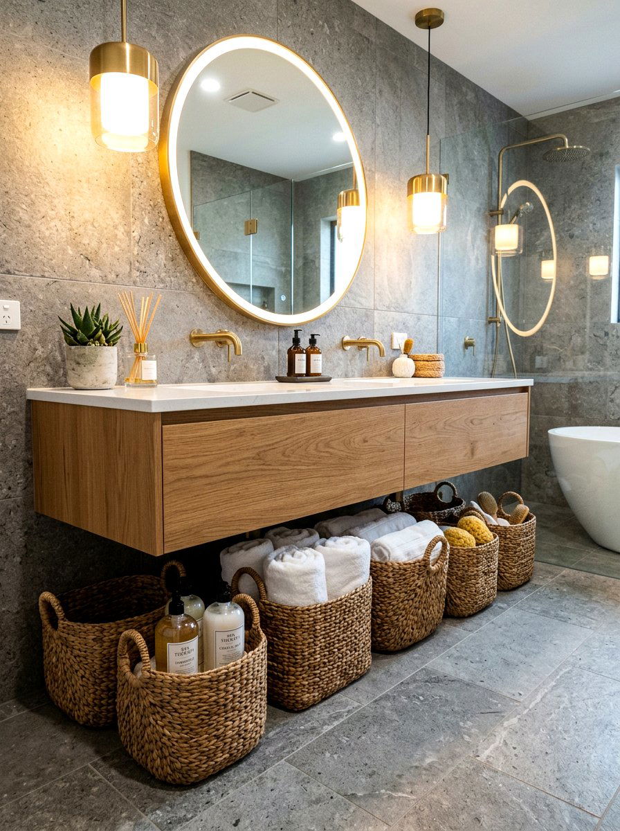 Woven Storage Baskets - 30 beauty product storage ideas