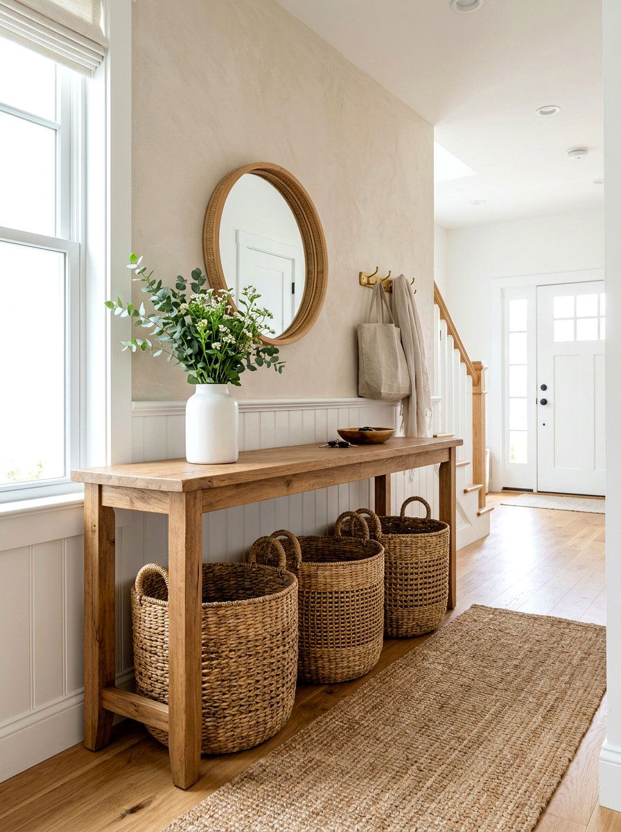 Woven Storage Baskets - 30 modern entryway ideas