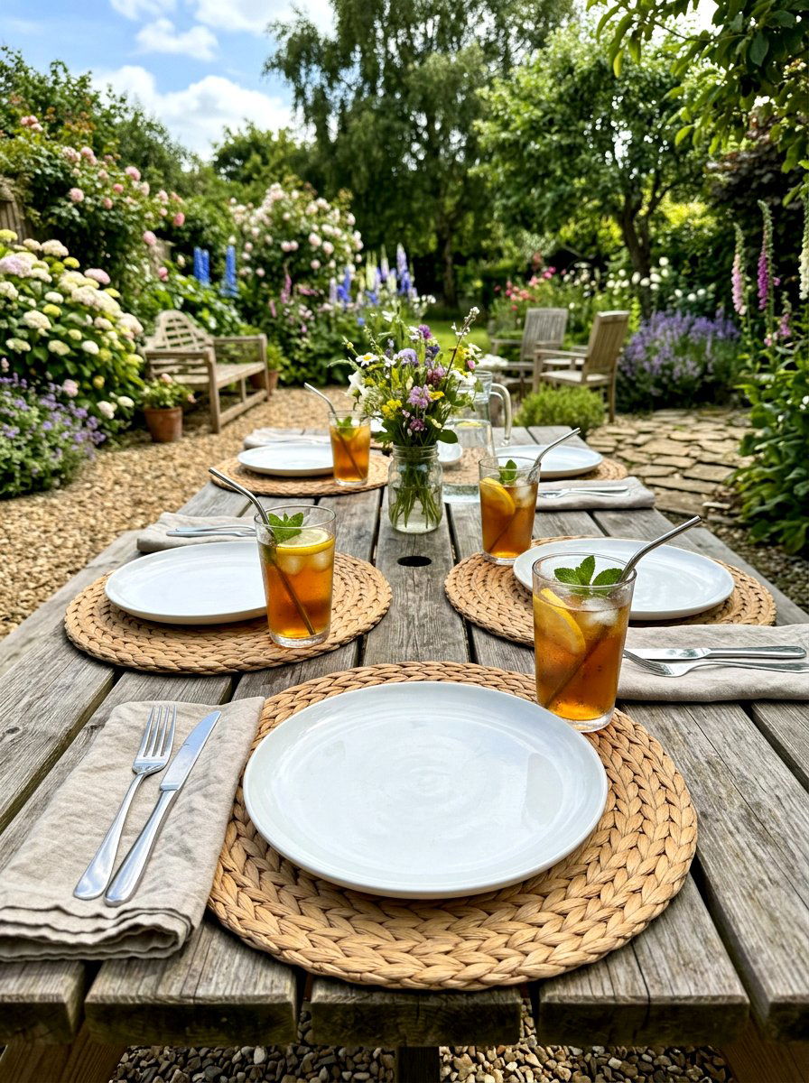 Woven Straw Placemat - 30 picnic party decor ideas