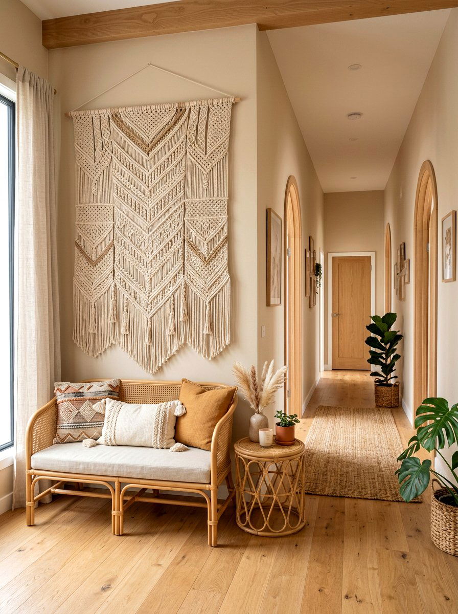 Woven Tapestry - 30 hallway wall decor ideas
