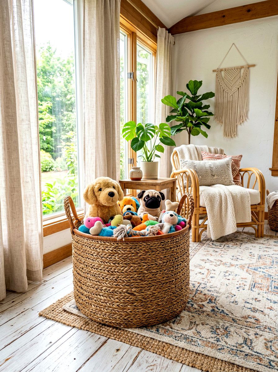 Woven Toy Storage Basket - 30 stylish pet storage ideas
