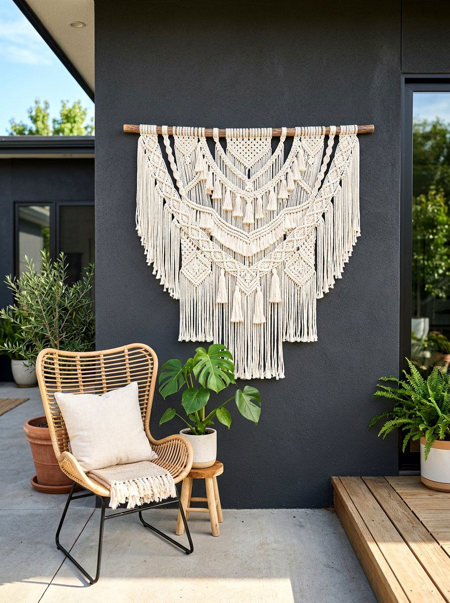 Woven Wall Hanging - 30 bohemian patio decor ideas