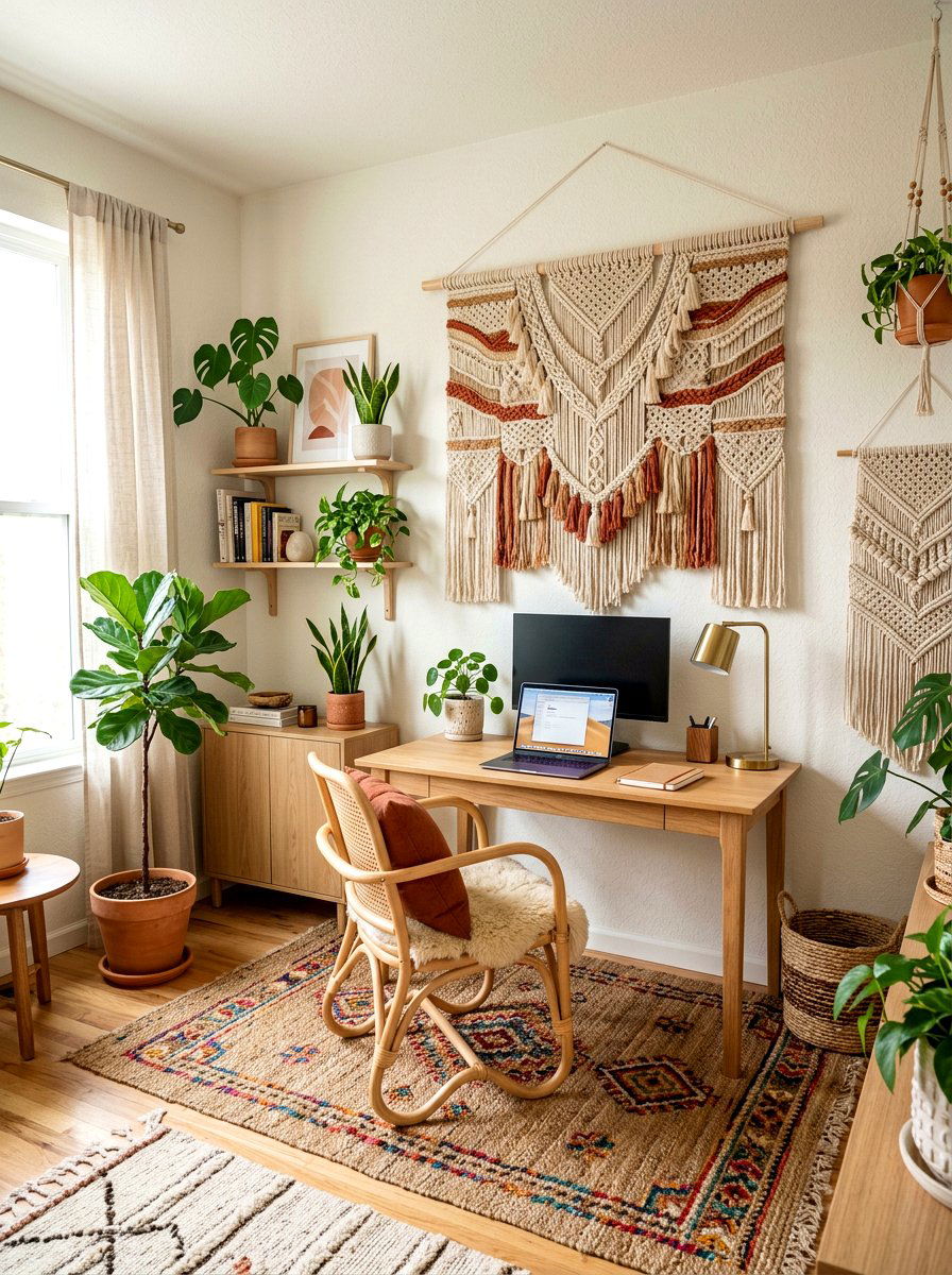 Woven Wall Hangings - 30 home office wall ideas