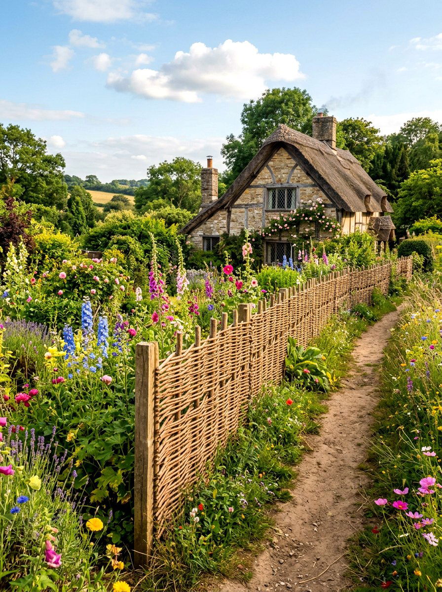 Woven Wattle Fence - 30 decorative fence ideas