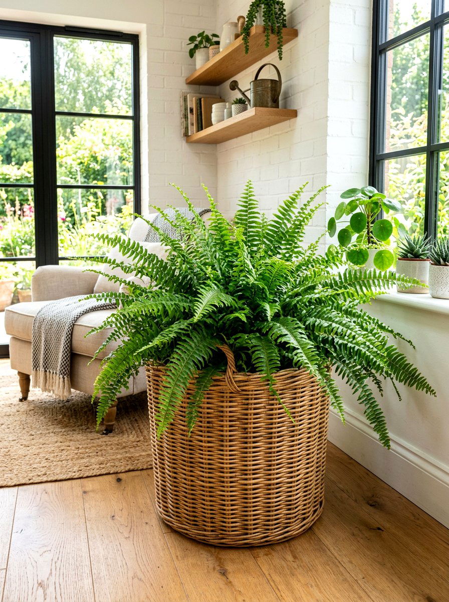 Woven Wicker Basket - 30 rustic planter ideas