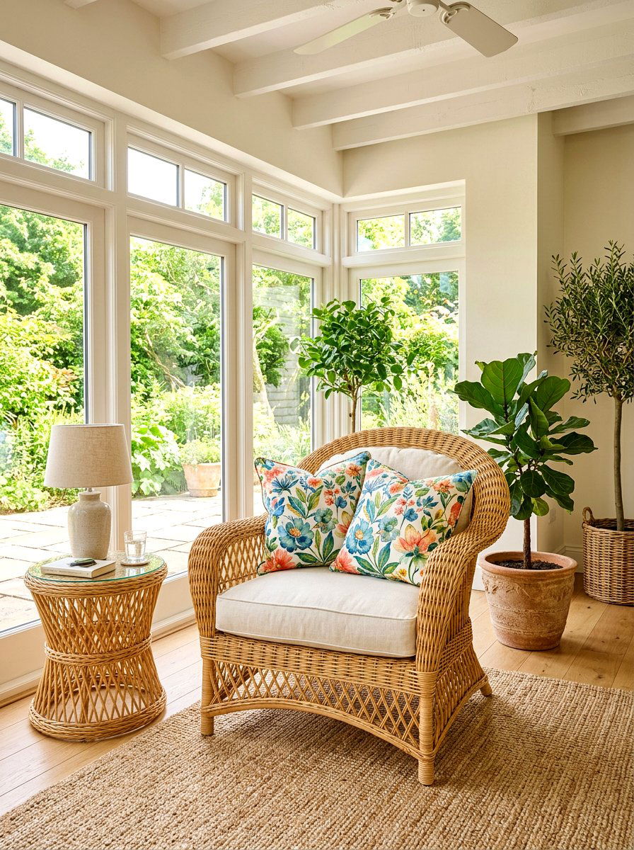 Woven Wicker Furniture - 30 English country living room ideas