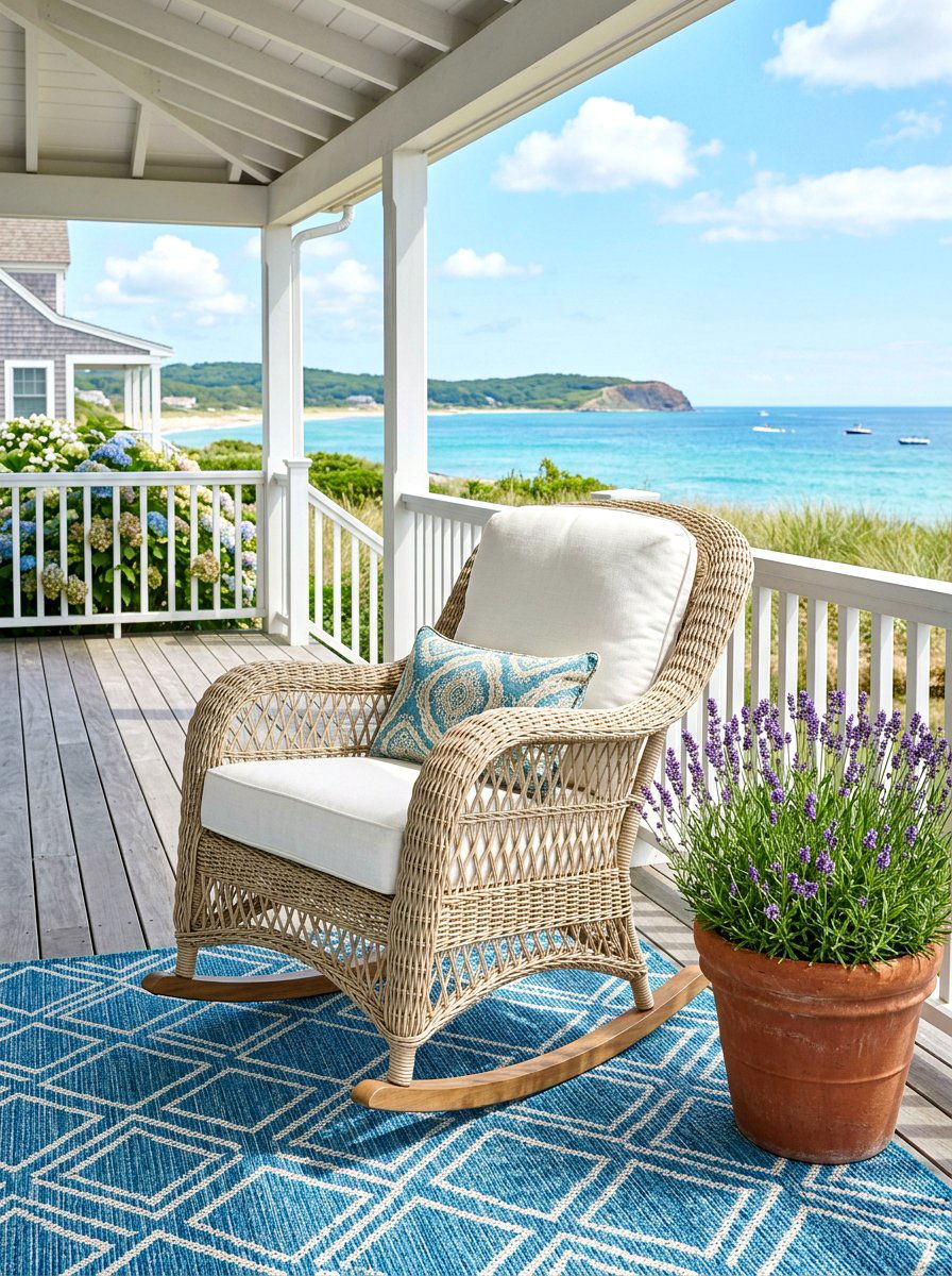 Woven Wicker Porch Rocker - 30 porch rocking chair ideas