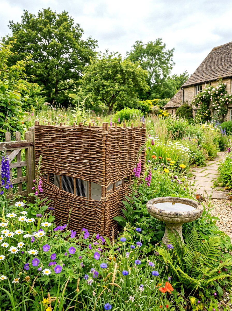 Woven Willow AC Screen - 30 AC screen privacy ideas