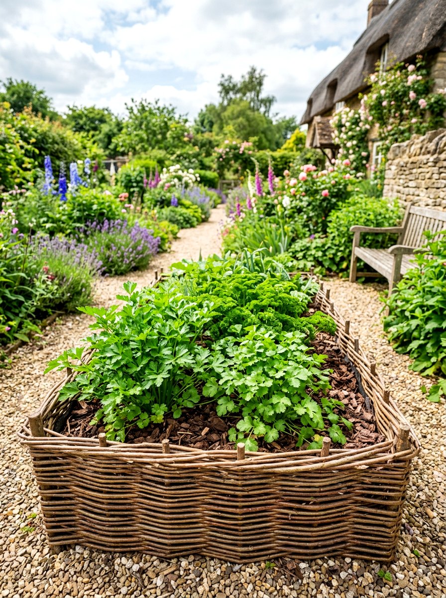 Woven Willow Bed - 30 herb rich backyard ideas