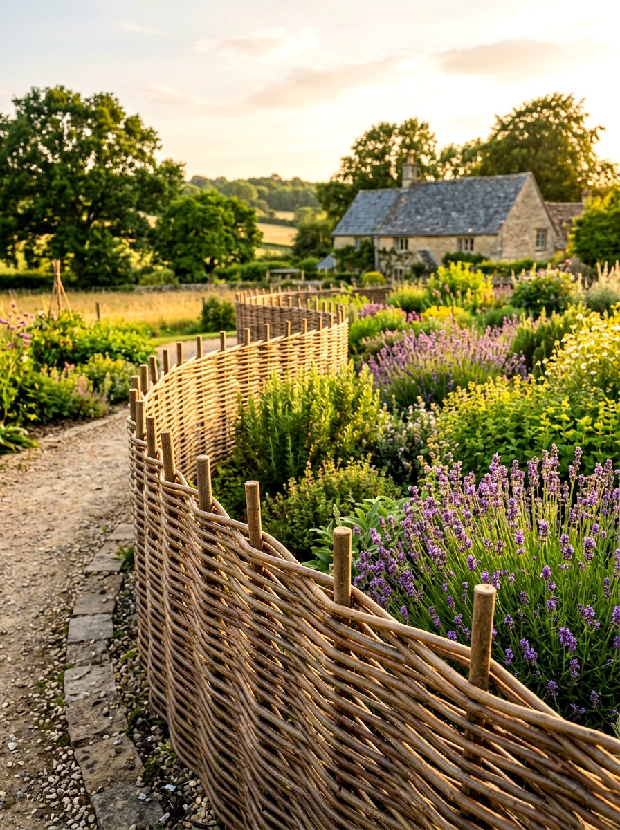 Woven Willow Border - 30 flower bed edging ideas