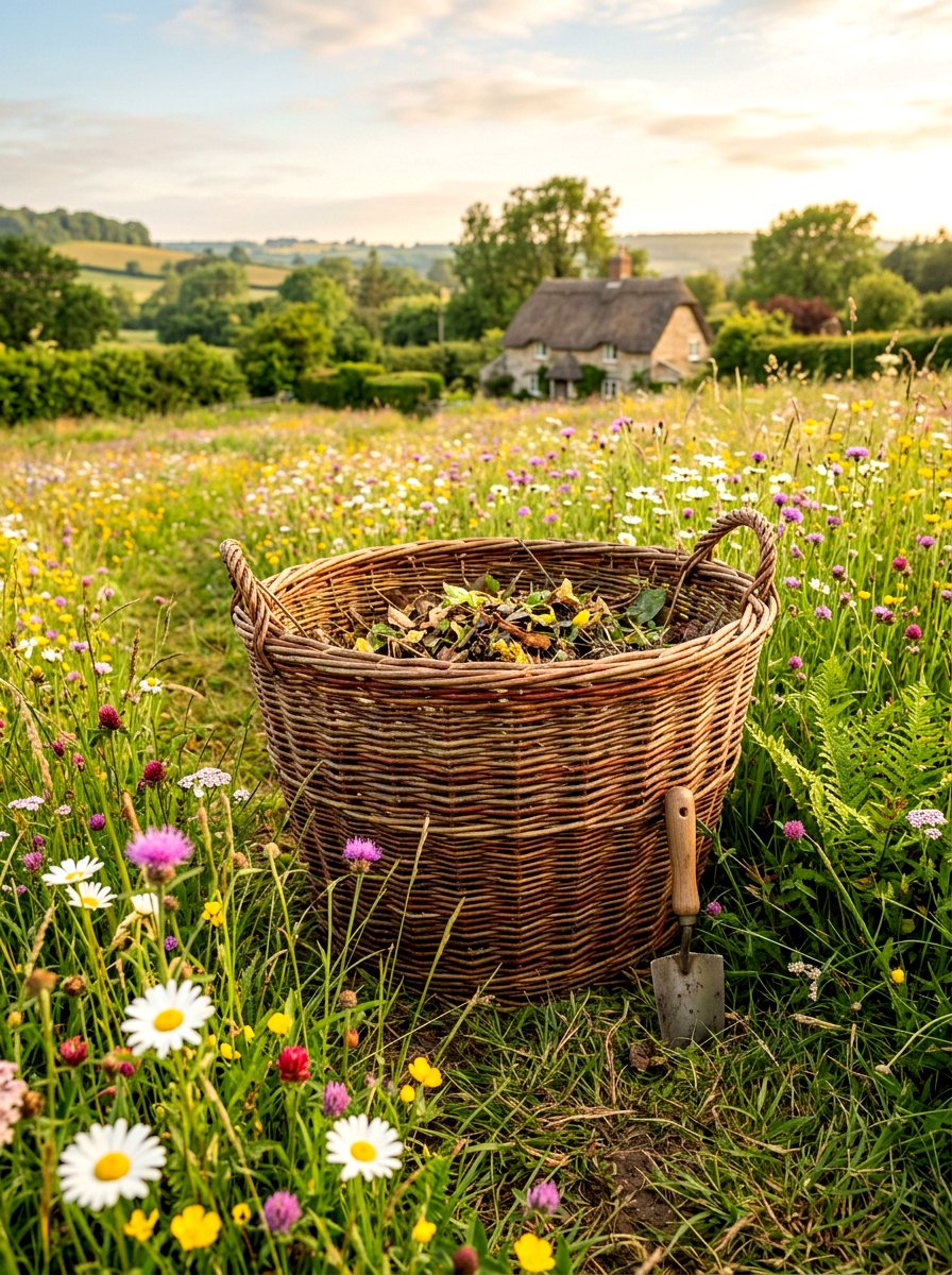 Woven Willow Compost Basket - 30 compost bin ideas