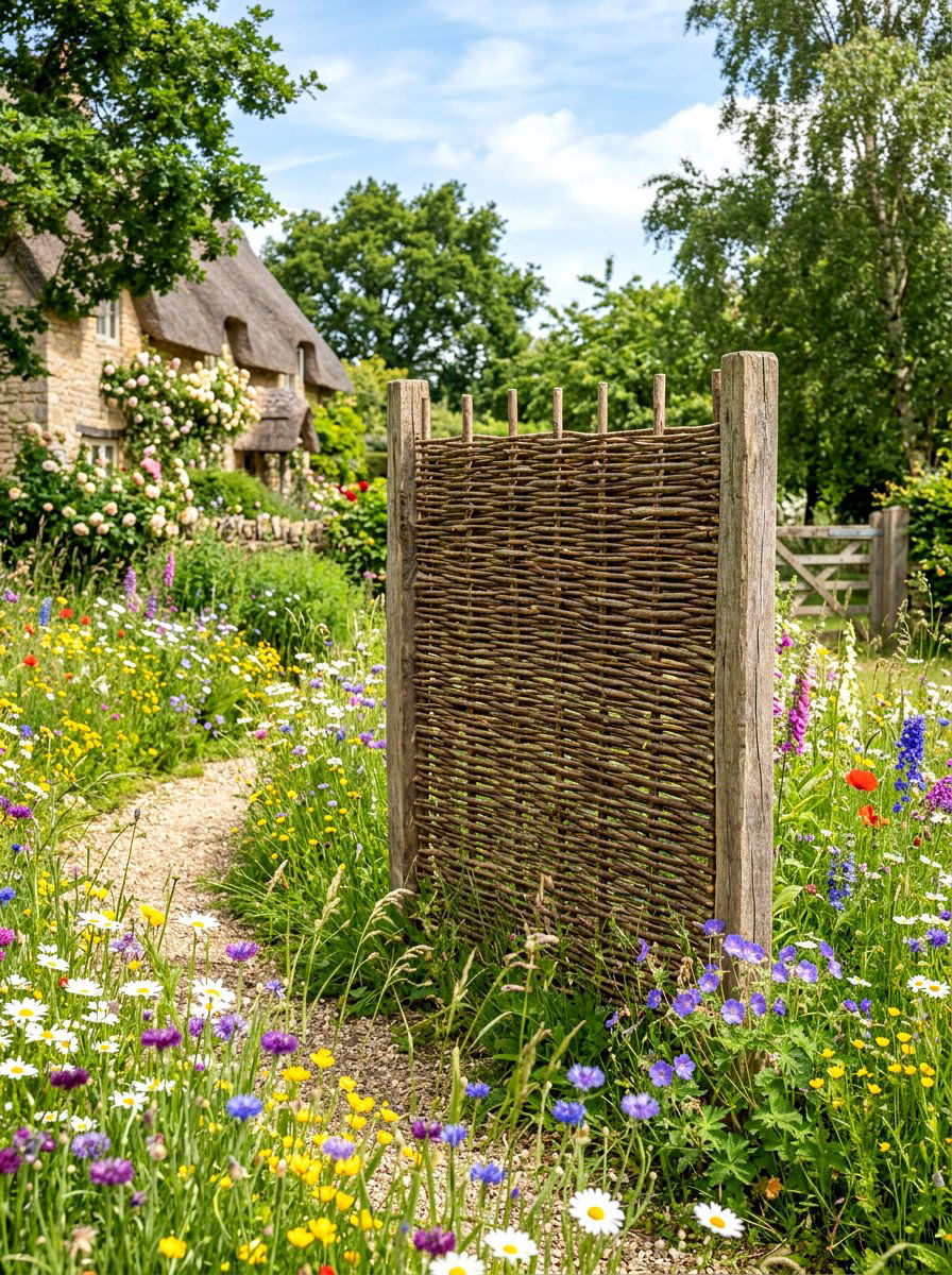 Woven Willow Hurdle - 30 AC unit landscaping ideas