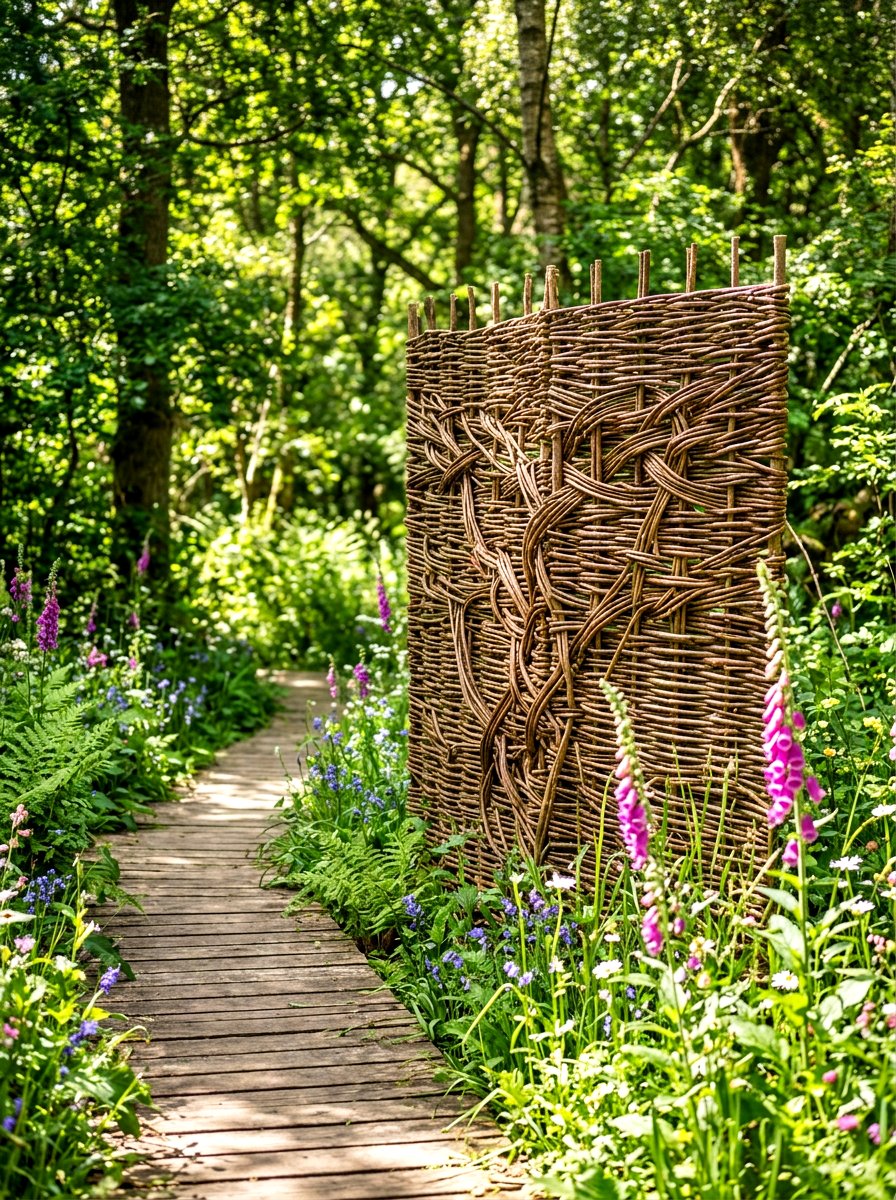 Woven Willow Screen - 30 outdoor room divider ideas