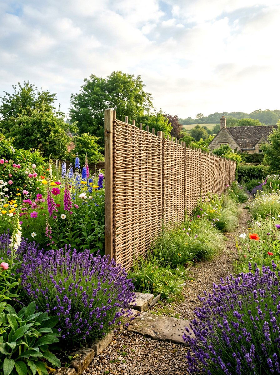 Woven Willow Wall - 30 garden wall ideas