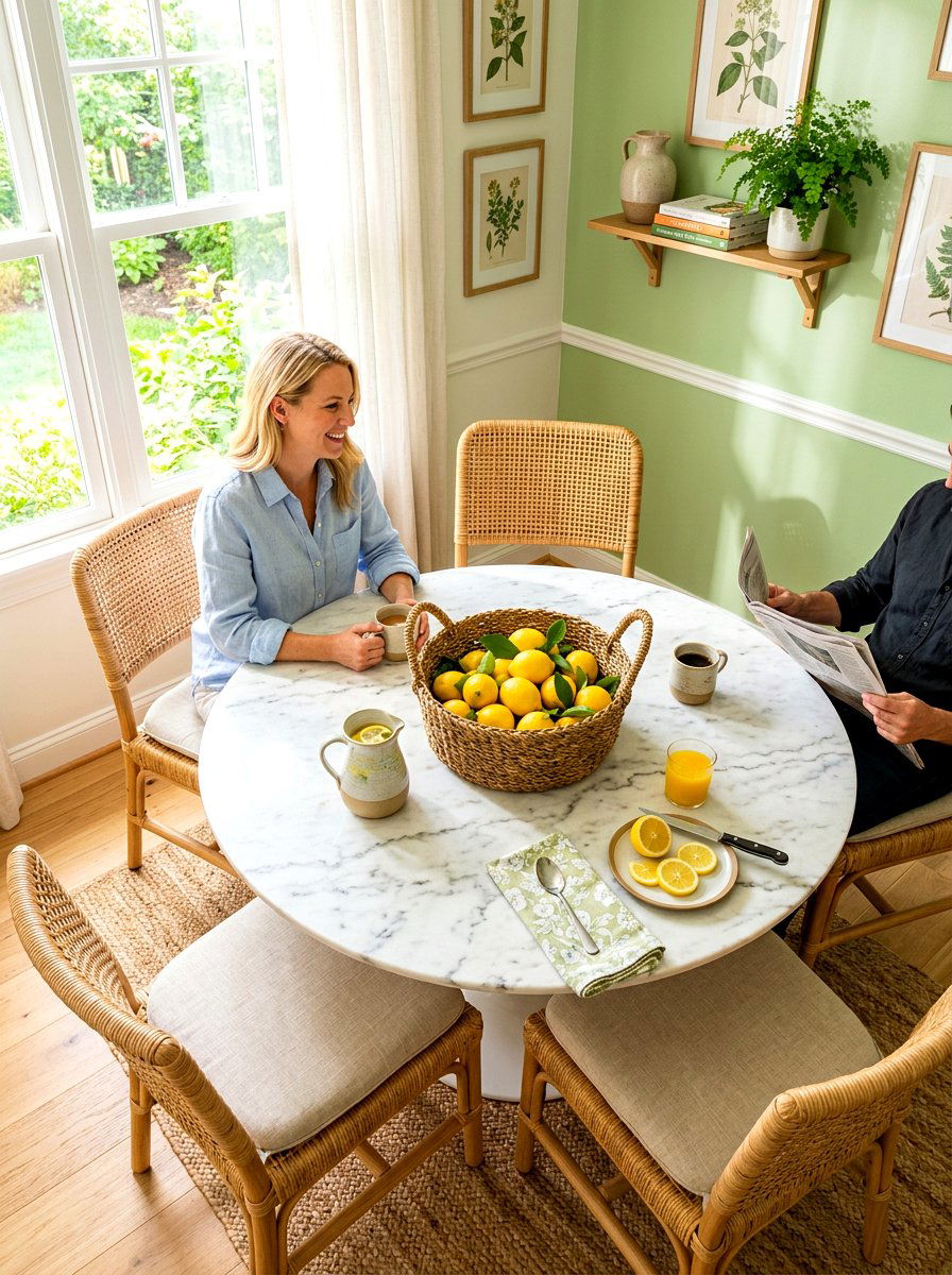 Woven basket citrus fruit - 30 simple centerpiece dining ideas